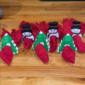 Snowmen & Christmas Tree napkin holders set of 6